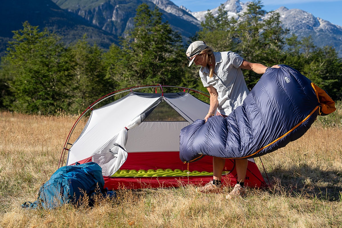 Coleman and Quechua sleeping bags side by side – testing warmth and comfort for car camping.